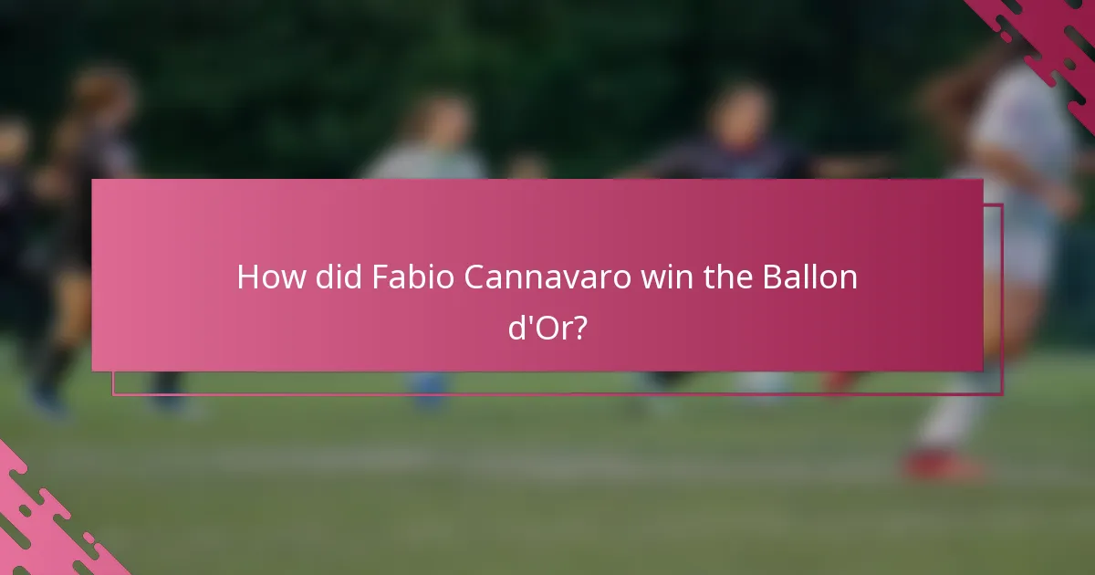 How did Fabio Cannavaro win the Ballon d'Or?