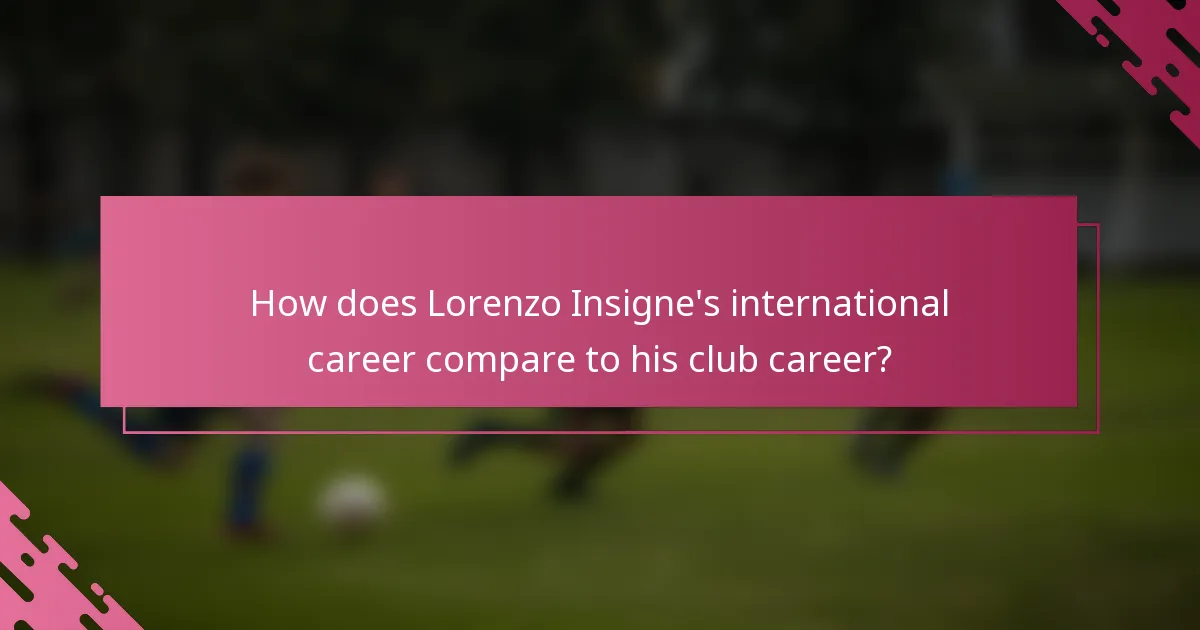 How does Lorenzo Insigne's international career compare to his club career?