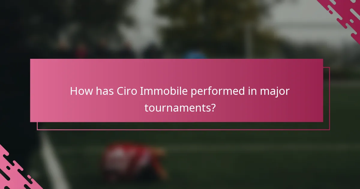 How has Ciro Immobile performed in major tournaments?