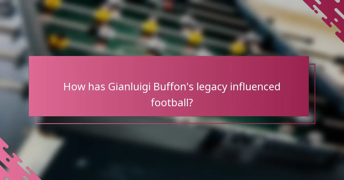 How has Gianluigi Buffon's legacy influenced football?