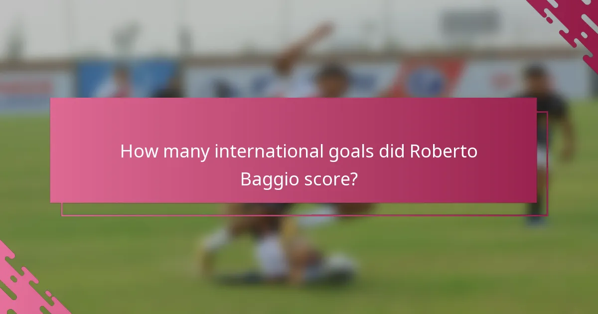 How many international goals did Roberto Baggio score?