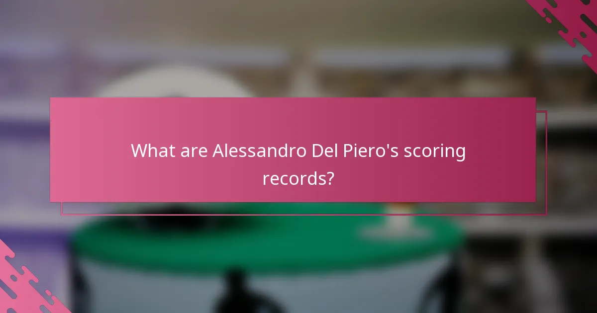 What are Alessandro Del Piero's scoring records?