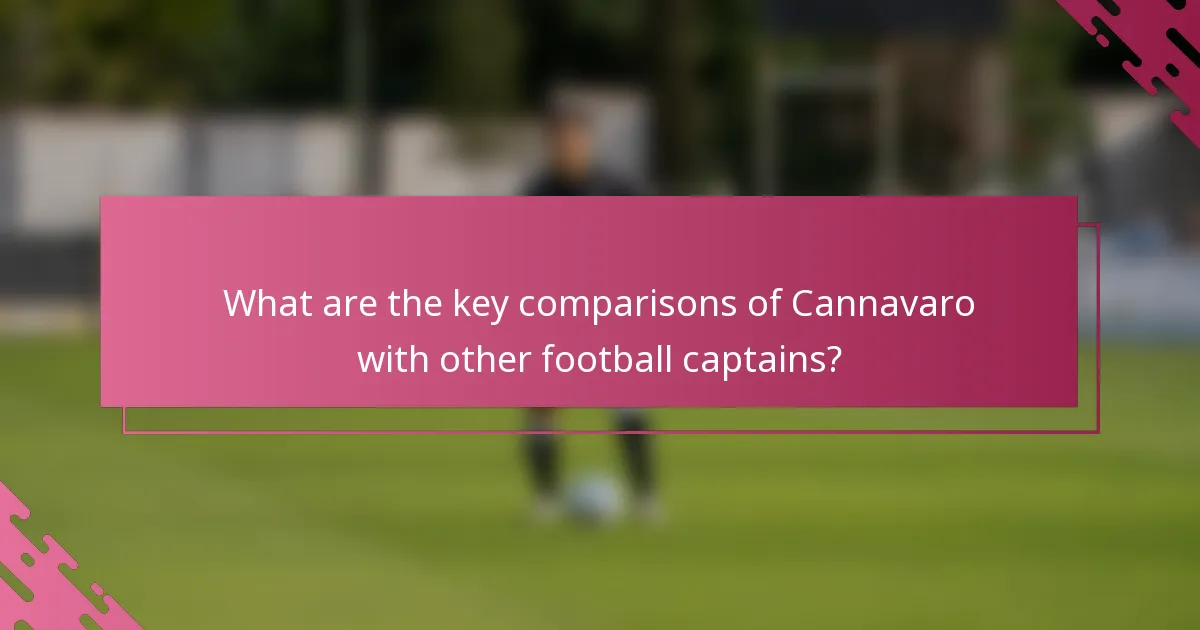 What are the key comparisons of Cannavaro with other football captains?