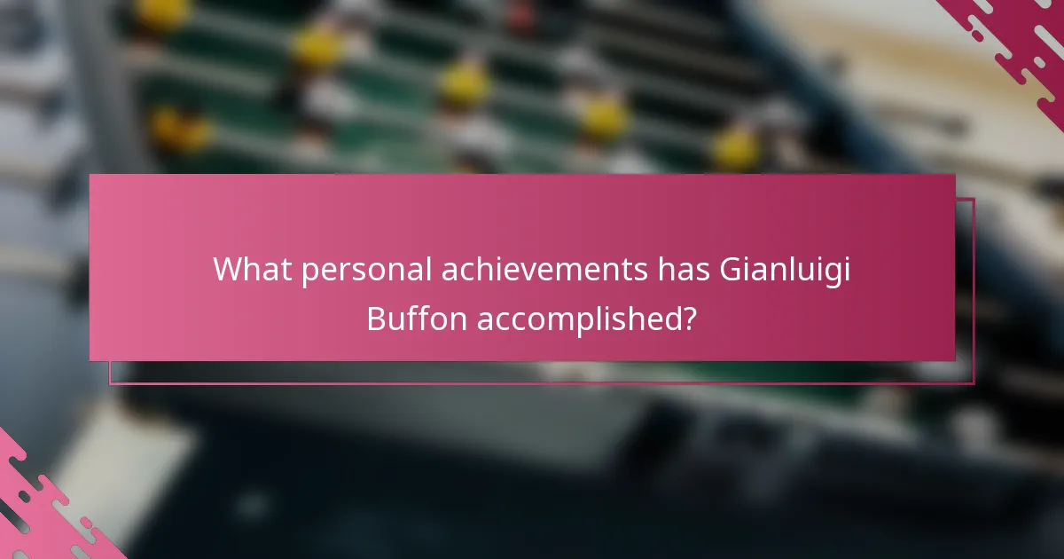 What personal achievements has Gianluigi Buffon accomplished?